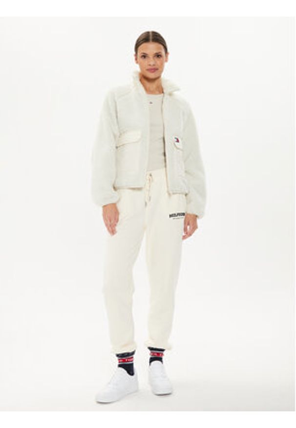 Tommy Jeans Kurtka przejściowa Teddy DW0DW18303 Écru Regular Fit. Materiał: syntetyk