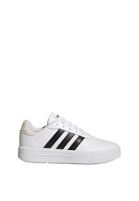 Adidas - Court Platform Shoes. Kolor: biały, wielokolorowy, czarny. Materiał: tkanina, syntetyk, guma. Obcas: na platformie