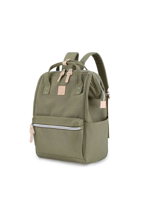 Plecak miejski Himawari 1882-03 zielony. Kolor: zielony. Materiał: tkanina, poliester. Styl: elegancki, casual