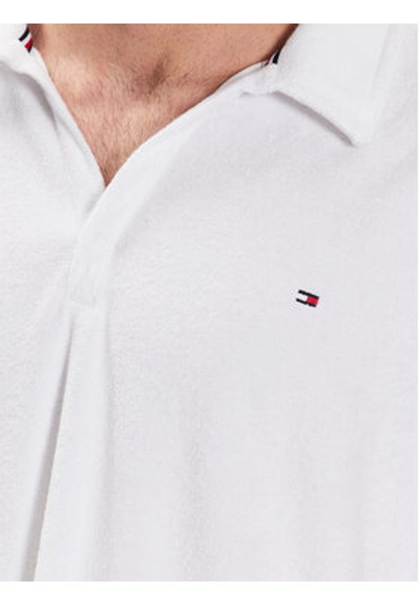 TOMMY HILFIGER - Tommy Hilfiger Polo Terry UM0UM02789 Biały Regular Fit. Typ kołnierza: polo. Kolor: biały. Materiał: bawełna, wiskoza