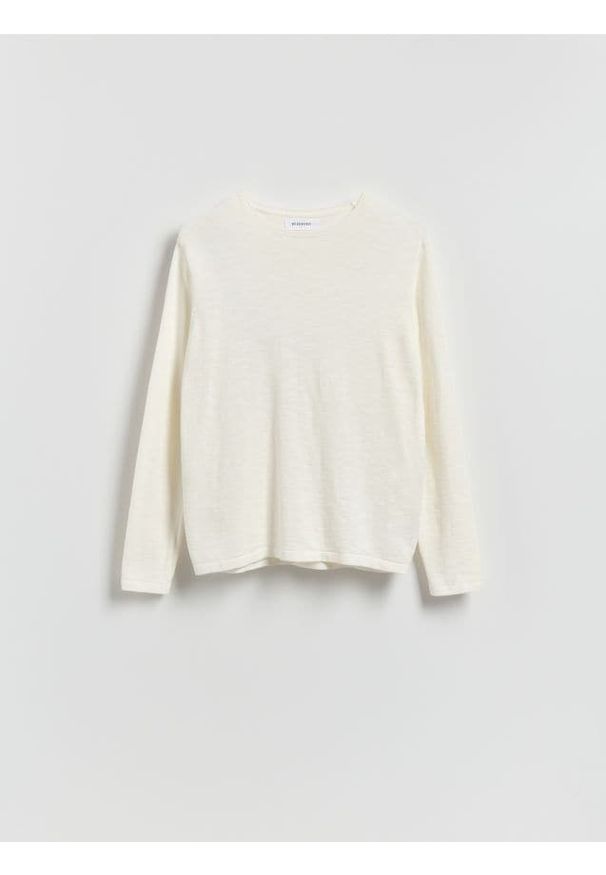 Reserved - Bawełniany sweter - złamana biel. Materiał: bawełna