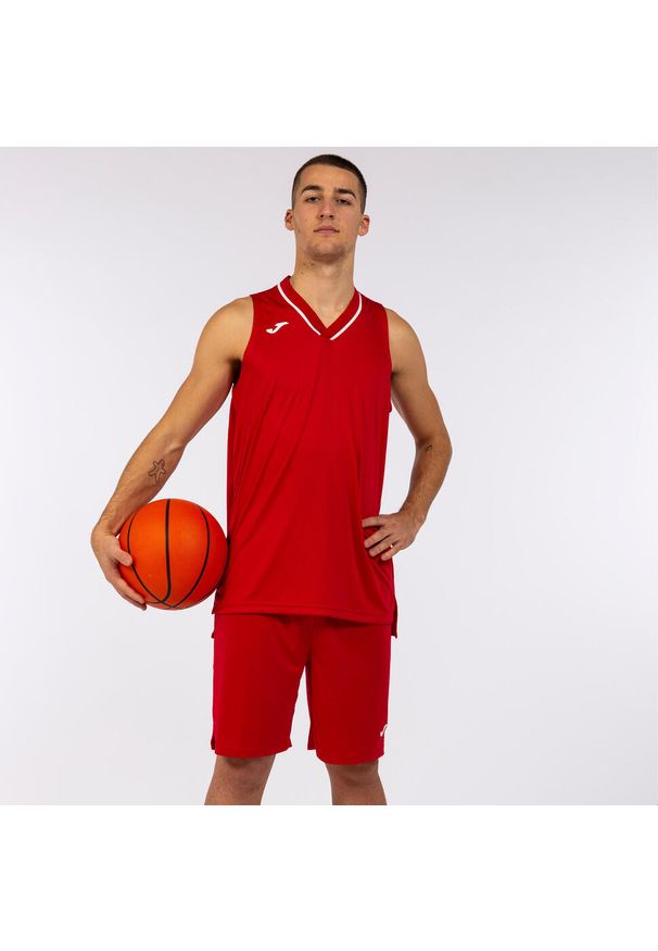 Joma - Zestaw do koszykówki męski Atlanta. Kolor: czerwony, biały, wielokolorowy. Materiał: dresówka. Sport: koszykówka