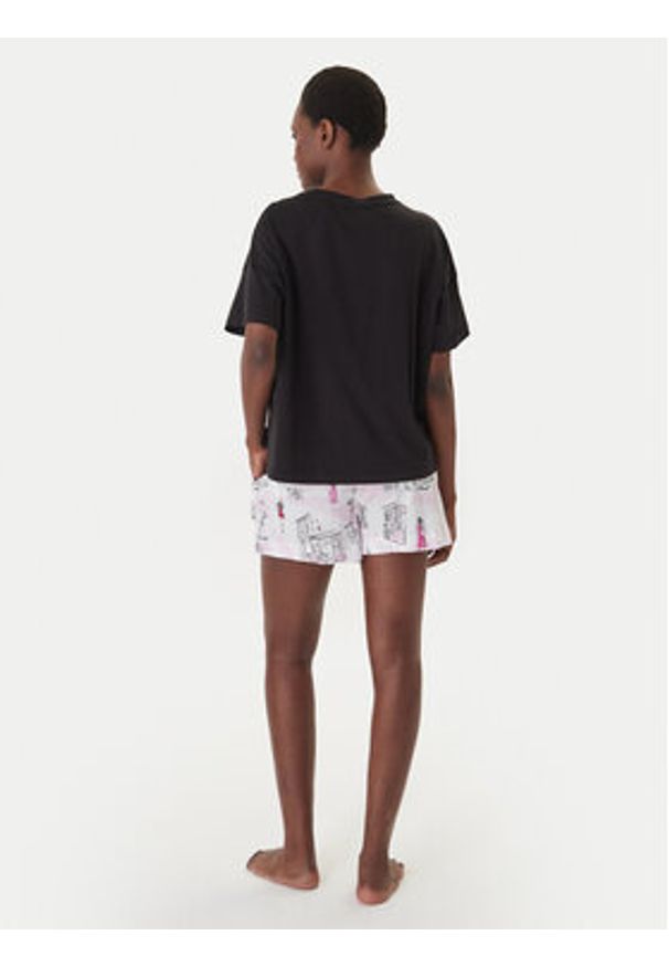 DKNY Piżama YI50108 Czarny Regular Fit. Kolor: czarny. Materiał: bawełna