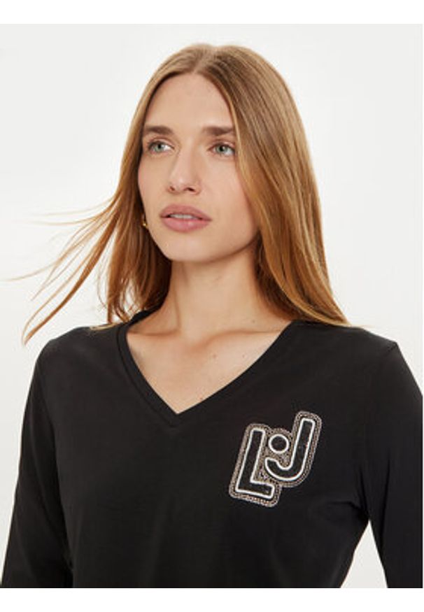 Liu Jo Sport Bluzka TF4211 JS088 Czarny Regular Fit. Kolor: czarny. Materiał: bawełna. Styl: sportowy