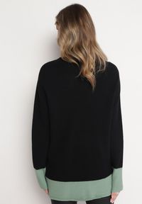 Born2be - Czarny Luźny Sweter w Kropki Alynnia. Kolor: czarny. Materiał: tkanina, dzianina. Długość rękawa: długi rękaw. Długość: długie. Wzór: kropki. Styl: klasyczny #5