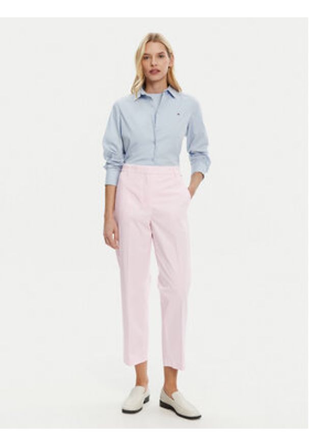 TOMMY HILFIGER - Tommy Hilfiger Chinosy WW0WW40504 Różowy Straight Fit. Kolor: różowy. Materiał: lyocell, bawełna