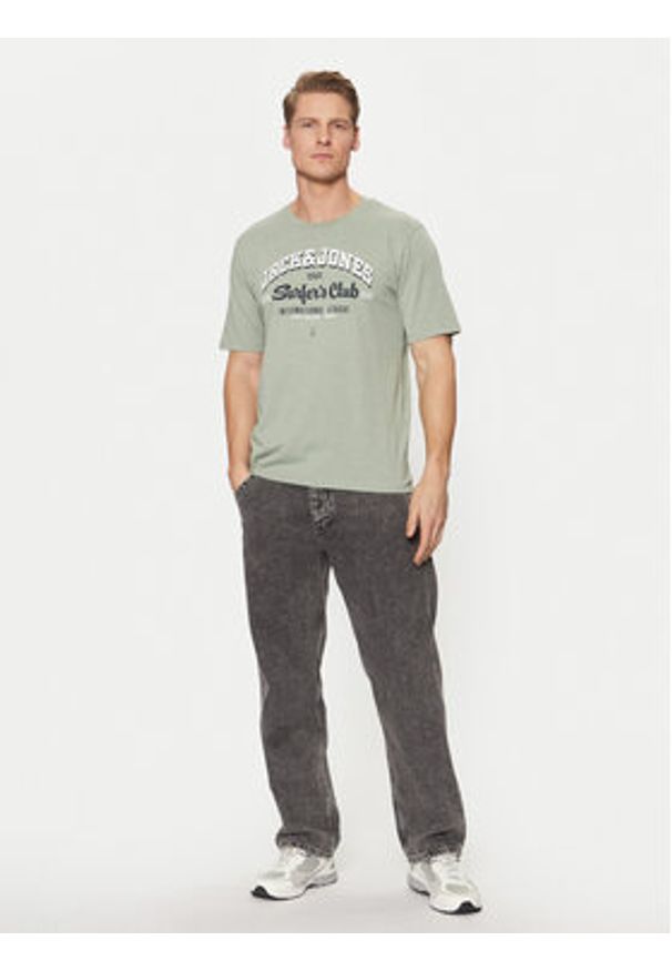 Jack & Jones - Jack&Jones T-Shirt Logo 12268267 Zielony Standard Fit. Kolor: zielony. Materiał: bawełna