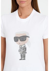 Karl Lagerfeld - KARL LAGERFELD Biały damski t-shirt Ikonik 2.0, Rozmiar S. Kolor: biały #3