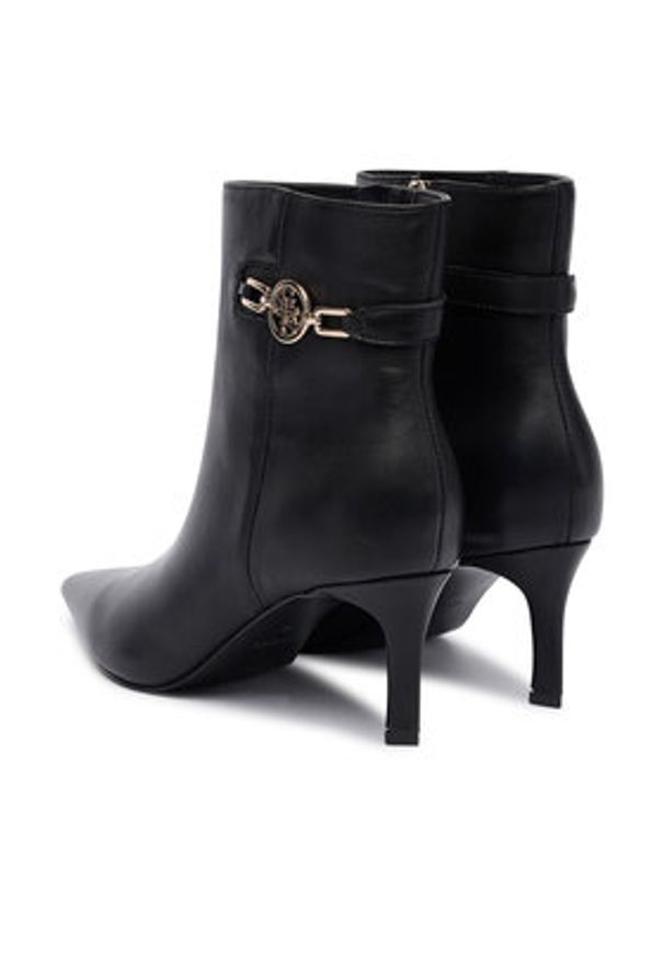 Guess Botki FLFPAI LEA10 Czarny. Kolor: czarny. Materiał: skóra