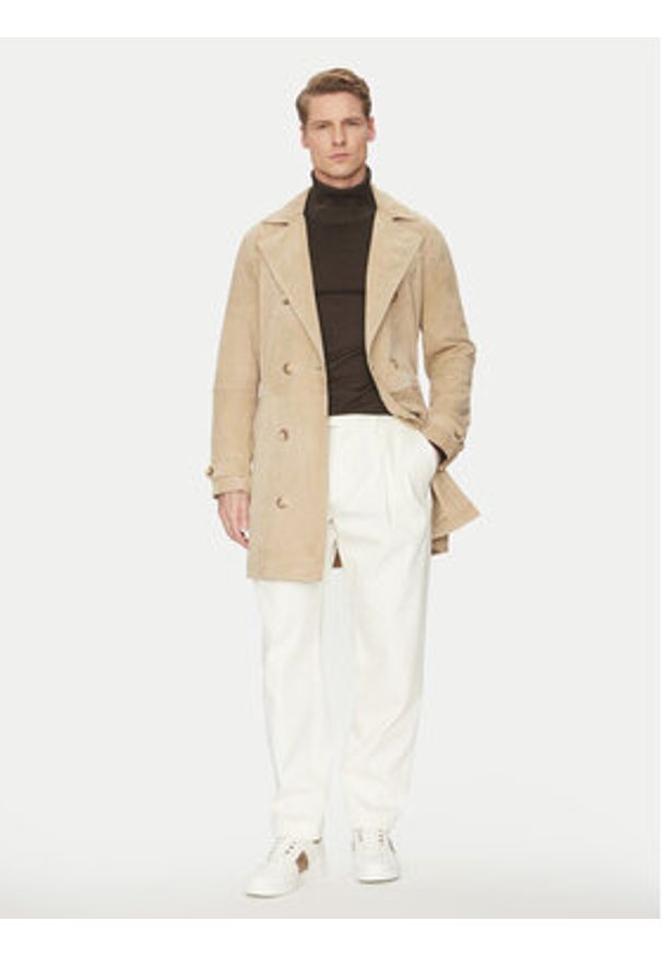 Marciano Guess Płaszcz przejściowy 5GHL00 2295Z Beżowy Regular Fit. Kolor: beżowy. Materiał: skóra