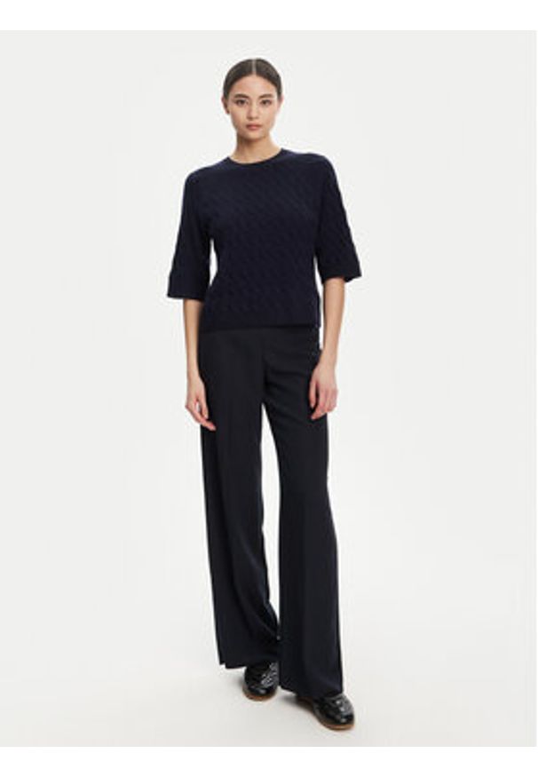 Marella Sweter Franz 2523366084 Granatowy Regular Fit. Kolor: niebieski. Materiał: kaszmir