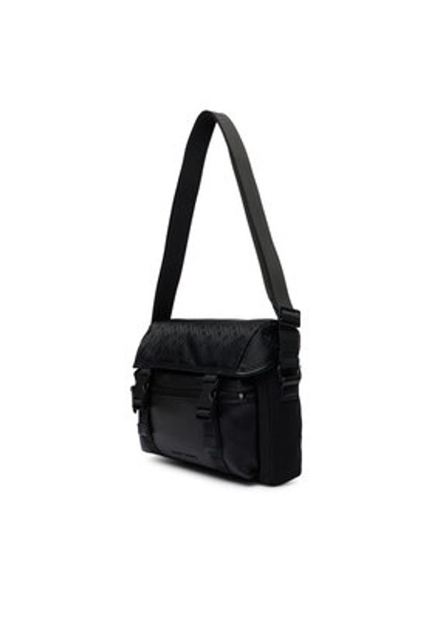 TOMMY HILFIGER - Tommy Hilfiger Saszetka Th Nylon Jacquard Satchel AM0AM14404 Czarny. Kolor: czarny. Materiał: materiał