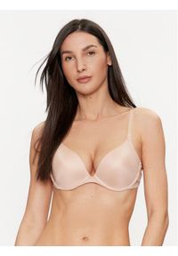 Hunkemöller Biustonosz push-up Transparent Back 131537 Beżowy. Kolor: beżowy. Materiał: syntetyk. Rodzaj stanika: push-up #1