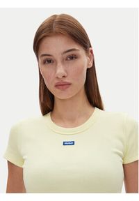 Hugo - HUGO T-Shirt Easy Tee_B 50523924 Żółty Slim Fit. Kolor: żółty. Materiał: bawełna #4