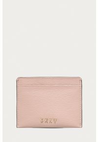 DKNY - Dkny etui na karty skórzane kolor różowy. Kolor: różowy. Materiał: skóra. Wzór: gładki