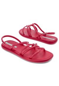 Różowe Sandały Ipanema Modne Wsuwane Obuwie Damskie. Okazja: na spacer, na plażę. Zapięcie: bez zapięcia. Kolor: różowy. Materiał: materiał. Wzór: paski, kolorowy. Sezon: lato. Styl: elegancki #3