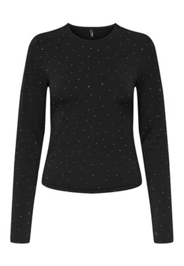 only - ONLY Bluzka Zita 15358986 Czarny Slim Fit. Kolor: czarny. Materiał: syntetyk