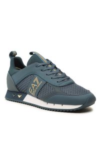 Sneakersy EA7 Emporio Armani X8X027 XK050 S295 Mediterranera/Gold. Kolor: turkusowy. Materiał: skóra #1