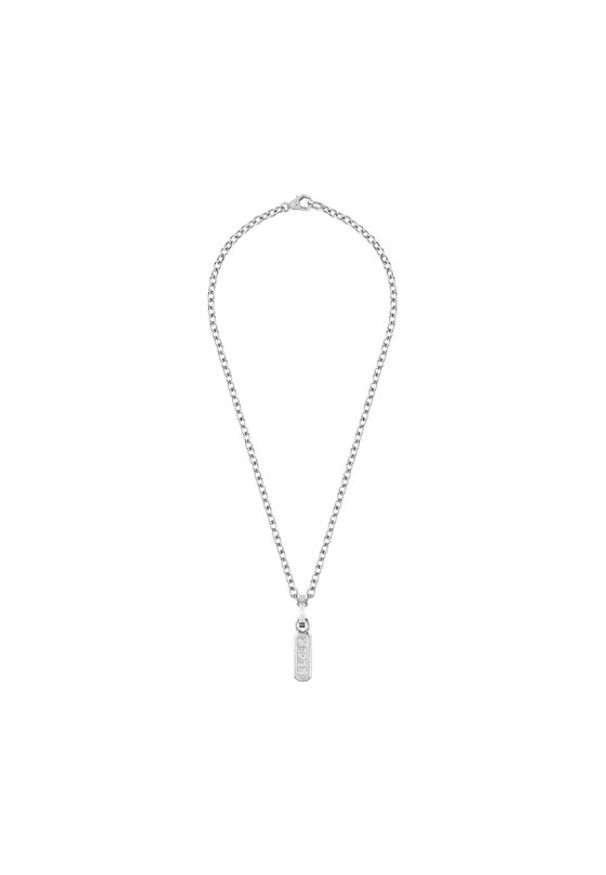 Philipp Plein - PHILIPP PLEIN Naszyjnik Gothic Tag PJTEA04NU Srebrny. Materiał: metalowe. Kolor: srebrny