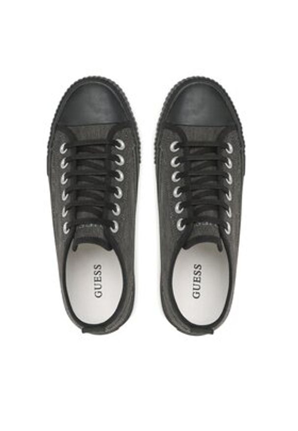 Guess Trampki New Winners Low FM6NWL ELE12 Czarny. Kolor: czarny. Materiał: materiał