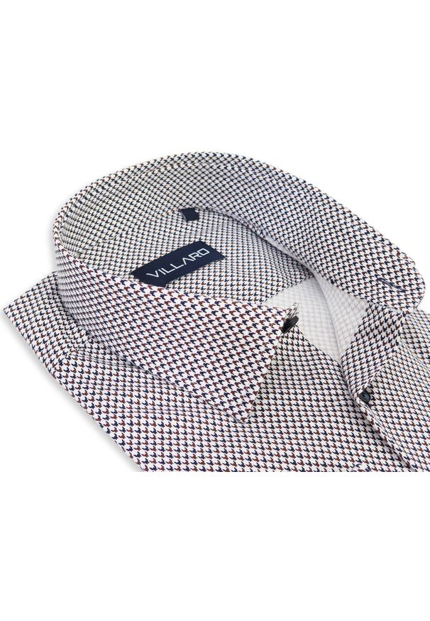 Mmer / Villaro - Koszule męskie - Koszula męska we wzór - kolorowa pepitka H072. Materiał: bawełna, elastan, tkanina. Długość: długie. Wzór: kolorowy