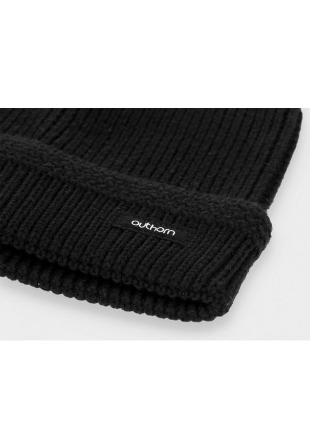 outhorn - Czapka damska. Materiał: bawełna, dzianina. Wzór: aplikacja. Styl: klasyczny