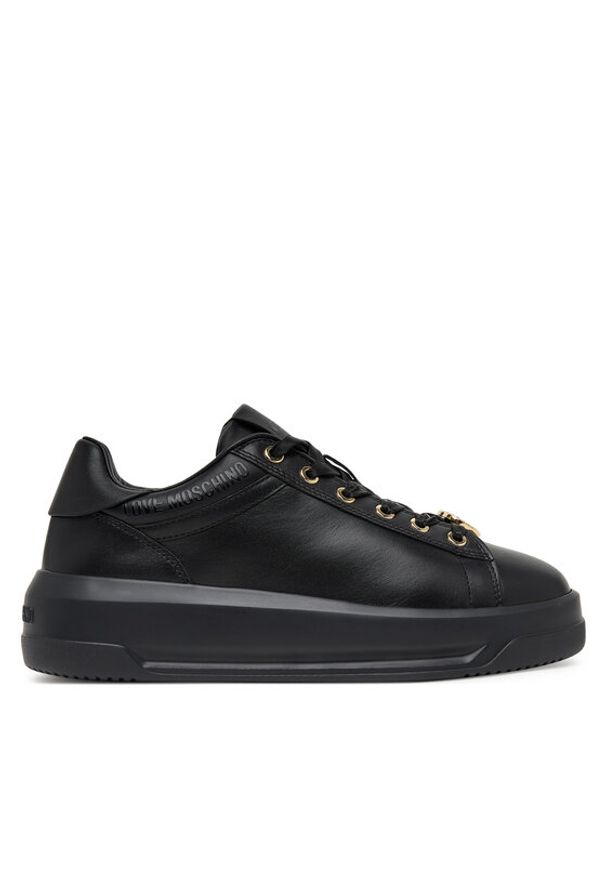 Love Moschino - LOVE MOSCHINO Sneakersy JA15165G1NIAX00040 Czarny. Kolor: czarny. Materiał: skóra