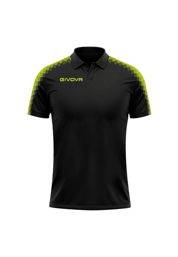 Polo Givova Club. Typ kołnierza: polo. Kolor: żółty, wielokolorowy, czarny. Materiał: poliester, mesh