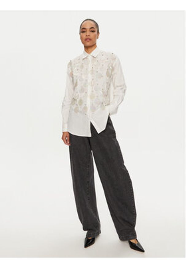 Pinko - PINKO Koszula 102476 A1P1 Biały Regular Fit. Kolor: biały. Materiał: bawełna