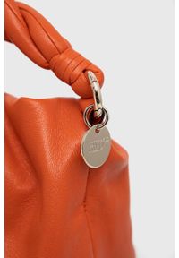 Red Valentino torebka skórzana kolor pomarańczowy. Kolor: pomarańczowy. Materiał: skórzane. Rodzaj torebki: na ramię #6