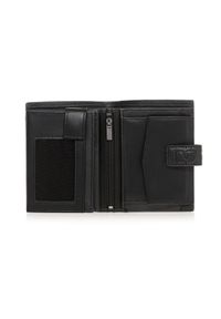 Ochnik - Skórzany portfel męski z tłoczeniem. Kolor: czarny. Materiał: skóra #4
