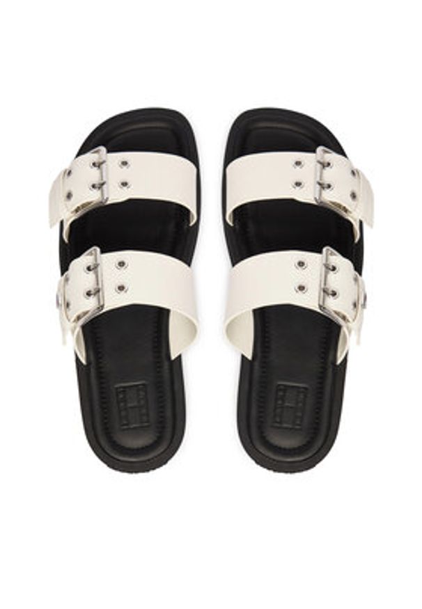 Tommy Jeans Klapki Tjw Buckle Straps Sandal EN02966 Écru. Kolor: kremowy. Materiał: skóra