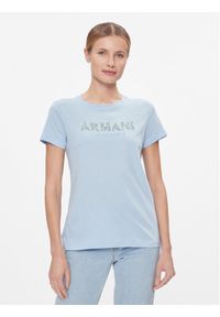 Armani Exchange T-Shirt 3DYT13 YJ8QZ 15DD Błękitny Regular Fit. Kolor: niebieski. Materiał: bawełna #1