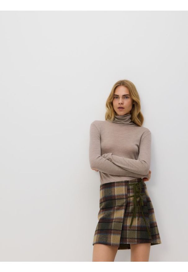 Reserved - Spódnica mini z dodatkiem wełny - wielobarwny. Materiał: wełna