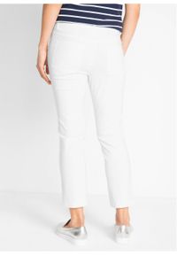 Spodnie z bengaliny 7/8 bonprix biały. Stan: obniżony. Kolor: biały. Materiał: włókno, poliester, materiał, wiskoza #3