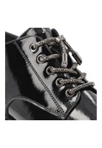 Czarne Botki S.Barski Modne Buty Damskie. Okazja: na co dzień. Zapięcie: sznurówki. Kolor: czarny. Materiał: skóra, lakier. Styl: casual #3