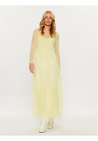 TwinSet - TWINSET Sukienka codzienna 232TP2101 Żółty Regular Fit. Okazja: na co dzień. Kolor: żółty. Materiał: syntetyk. Typ sukienki: proste. Styl: casual