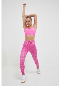 Adidas by Stella McCartney - adidas by Stella McCartney biustonosz sportowy TruePurpose kolor różowy. Kolor: różowy. Materiał: skóra, materiał. Rodzaj stanika: wyciągane miseczki. Sport: fitness, taniec #2