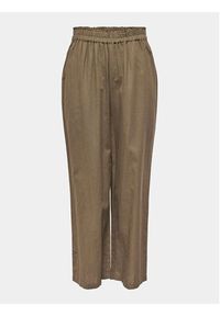 only - ONLY Spodnie materiałowe Tokyo 15259590 Brązowy Straight Fit. Kolor: brązowy. Materiał: len #3