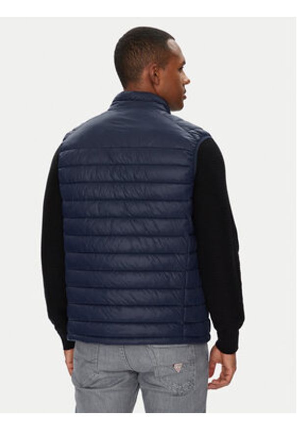 Karl Lagerfeld - KARL LAGERFELD Bezrękawnik 505711 553590 Granatowy Regular Fit. Typ kołnierza: dekolt w karo. Kolor: niebieski. Materiał: syntetyk. Długość rękawa: bez rękawów