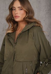 Renee - Zielona Przejściowa Kurtka Parka z Rękawami z Możliwością Podpięcia Tinarae. Okazja: na spacer. Kolor: zielony #6