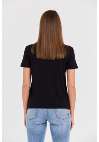 Just Cavalli - JUST CAVALLI Czarny damski t-shirt R Gold Tiger Label, Rozmiar M. Kolor: czarny