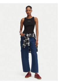 Tommy Jeans Top Ess Logo 1 DW0DW22806 Czarny Slim Fit. Kolor: czarny. Materiał: bawełna #2
