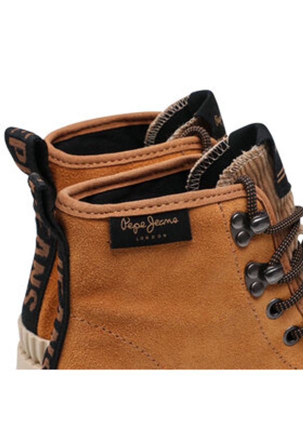 Pepe Jeans Botki Ascot Desert PLS50429 Brązowy. Kolor: brązowy. Materiał: zamsz, skóra