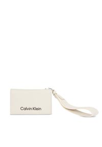 Calvin Klein Mały Portfel Damski Gracie K60K611689 Beżowy. Kolor: beżowy. Materiał: skóra