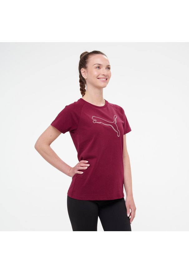 Koszulka damska Puma Gym & Pilates. Kolor: czerwony. Materiał: bawełna. Sport: joga i pilates