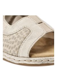 Beżowe Sandały Rieker Wygodne Obuwie Damskie. Okazja: na co dzień. Zapięcie: rzepy. Kolor: beżowy. Sezon: lato. Styl: casual, elegancki #7