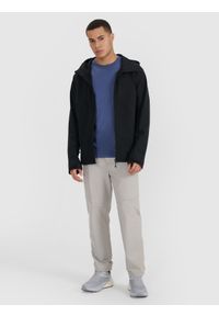 4f - 4F Kurtka softshell wiatroodporna membrana 8000 męska - czarna L. Typ kołnierza: kaptur. Kolor: czarny. Materiał: softshell. Technologia: Windstopper #2