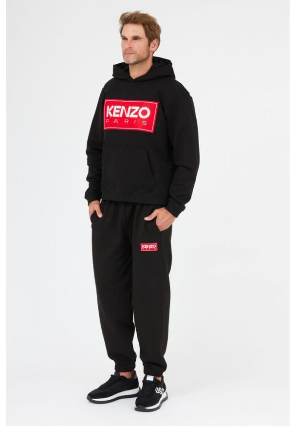 Kenzo - KENZO Czarna bluza męska z kapturem, Rozmiar S. Typ kołnierza: kaptur. Kolor: czarny