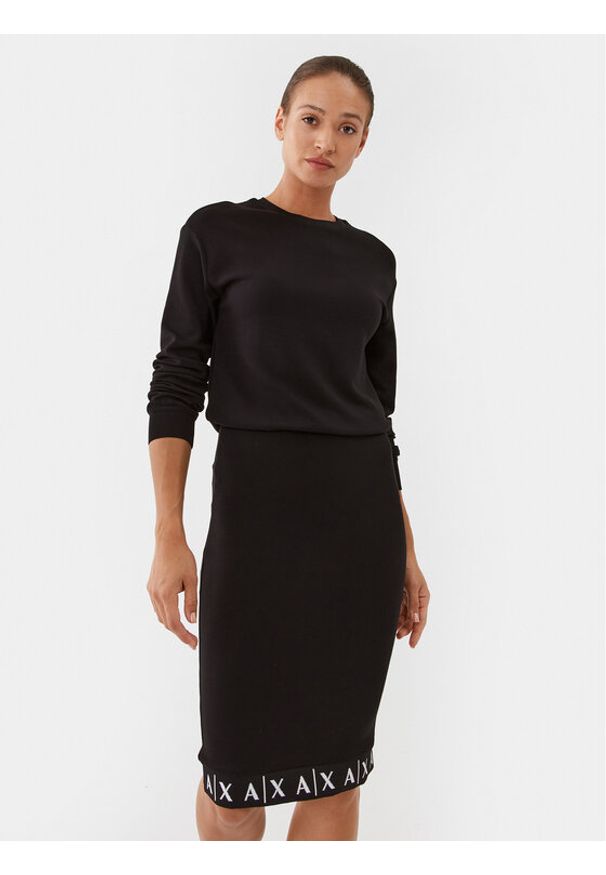Sukienka codzienna Armani Exchange. Okazja: na co dzień. Kolor: czarny. Typ sukienki: proste. Styl: casual
